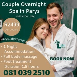 Parys couple overnight accommodation and spa special L'abri