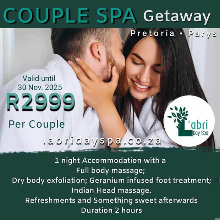 Couple spa stay over 2025 L'abri