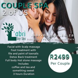 couple 2o f us spa package Pretoria